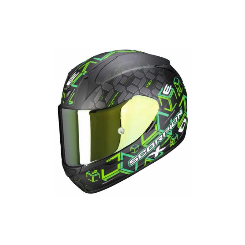 Integralna čelada Scorpion EXO-390 Cube črno-zelena razprodaja