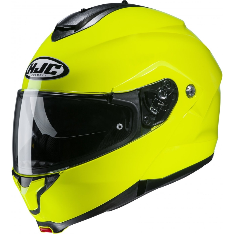 HJC C91 fluo zelena motoristična čelada s preklopom