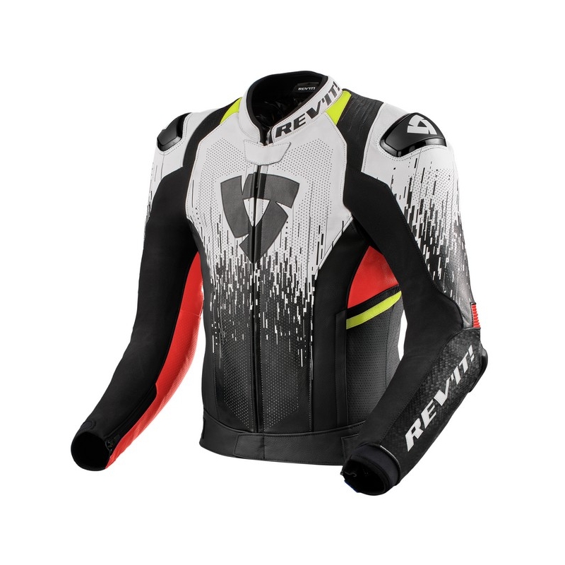 Revit Quantum 2 Pro Air Black-White-Fluo Red Motorcycle Jacket razprodaja