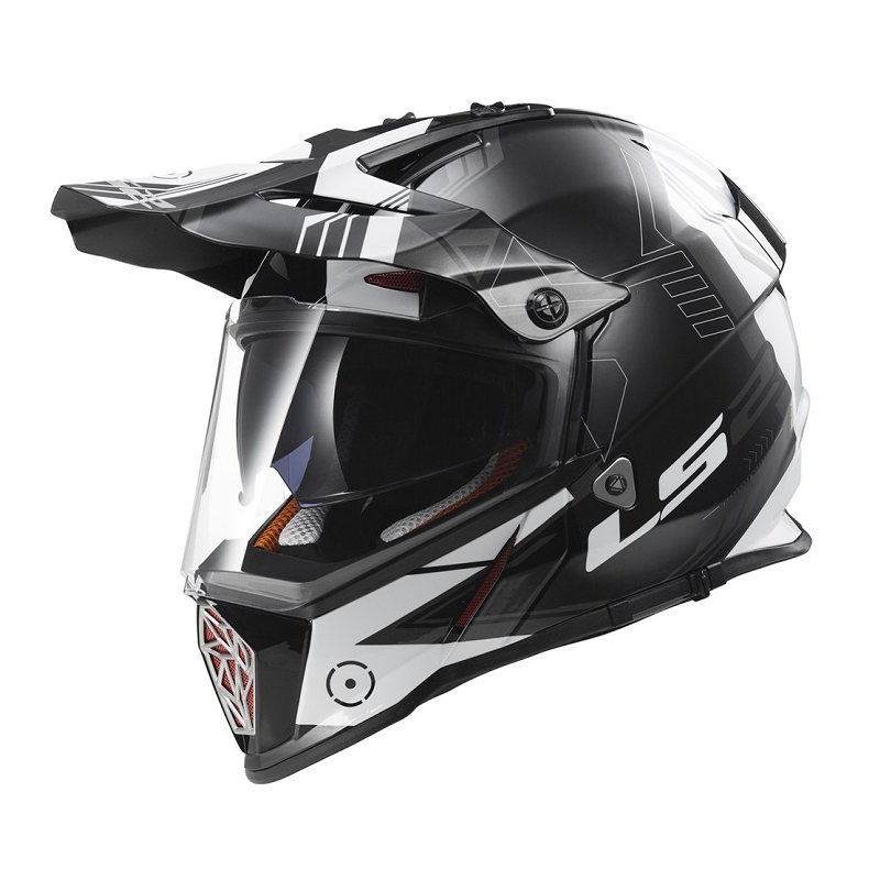 Enduro čelada LS2 MX436 Pioneer Trigger black-white-titanium