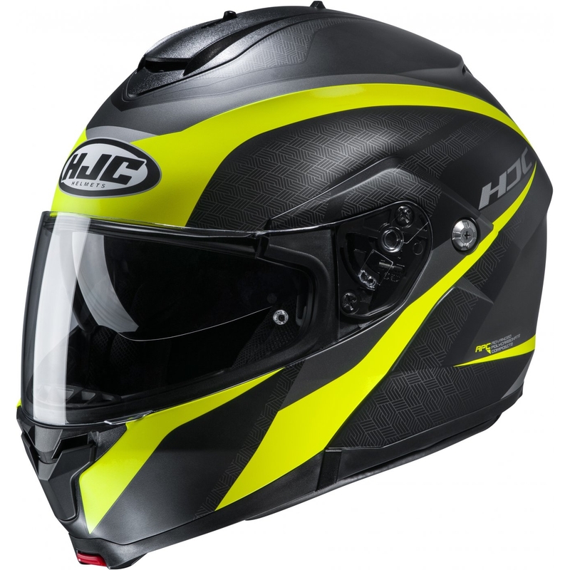 HJC C91 Taly MC4HSF črno-sivo-fluo rumena prevračalna motoristična čelada