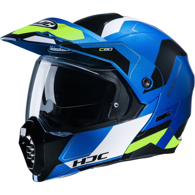 HJC C80 Rox MC24 modro-bela-črna motoristična čelada s preklopom