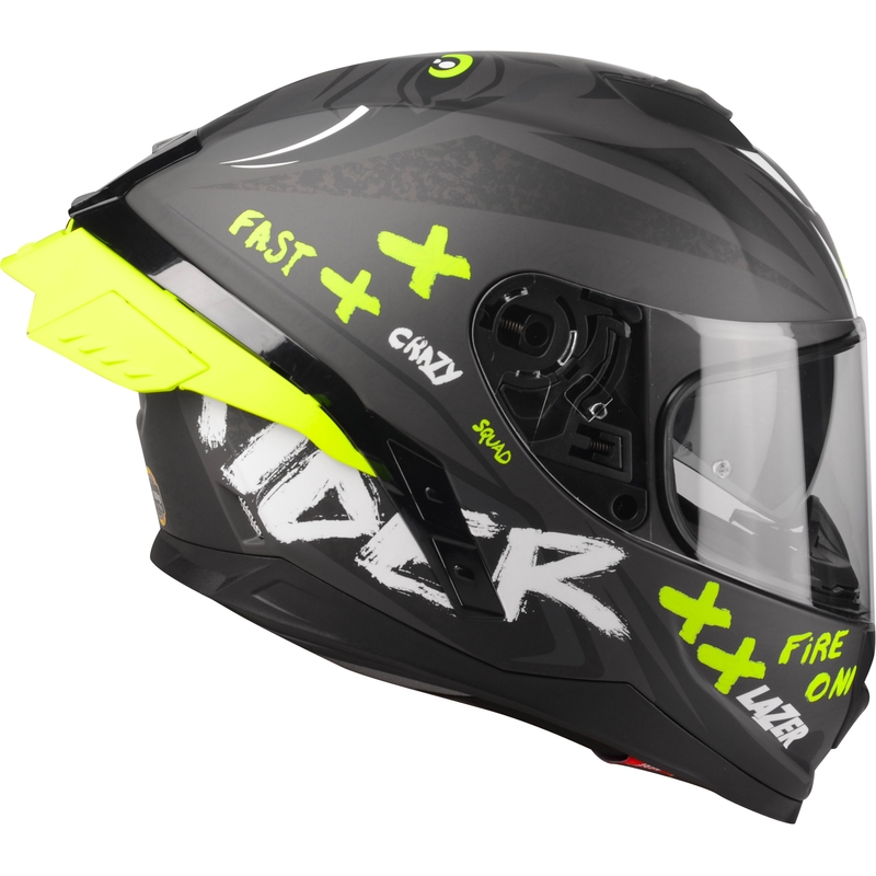 Integralna motoristična čelada Lazer Rafale SR Ride Oni sivo-bela-fluo rumena razprodaja