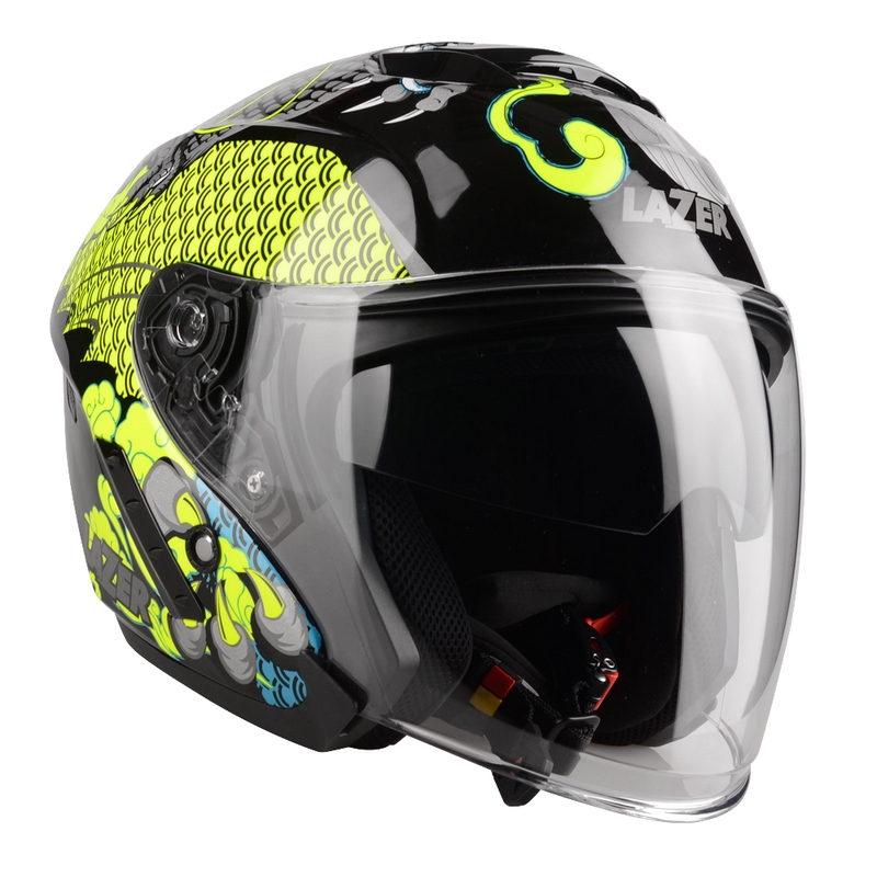 Odprta motoristična čelada Lazer Tango S Z-Line Dragon black-fluo yellow