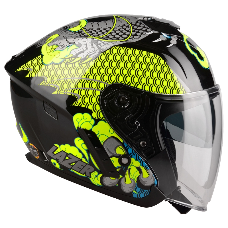Odprta motoristična čelada Lazer Tango S Z-Line Dragon black-fluo yellow