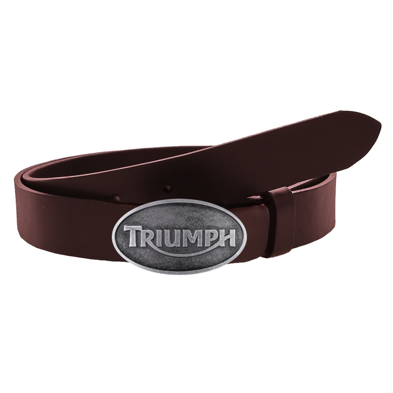 Usnjen moto pas z zaponko Triumph rjav