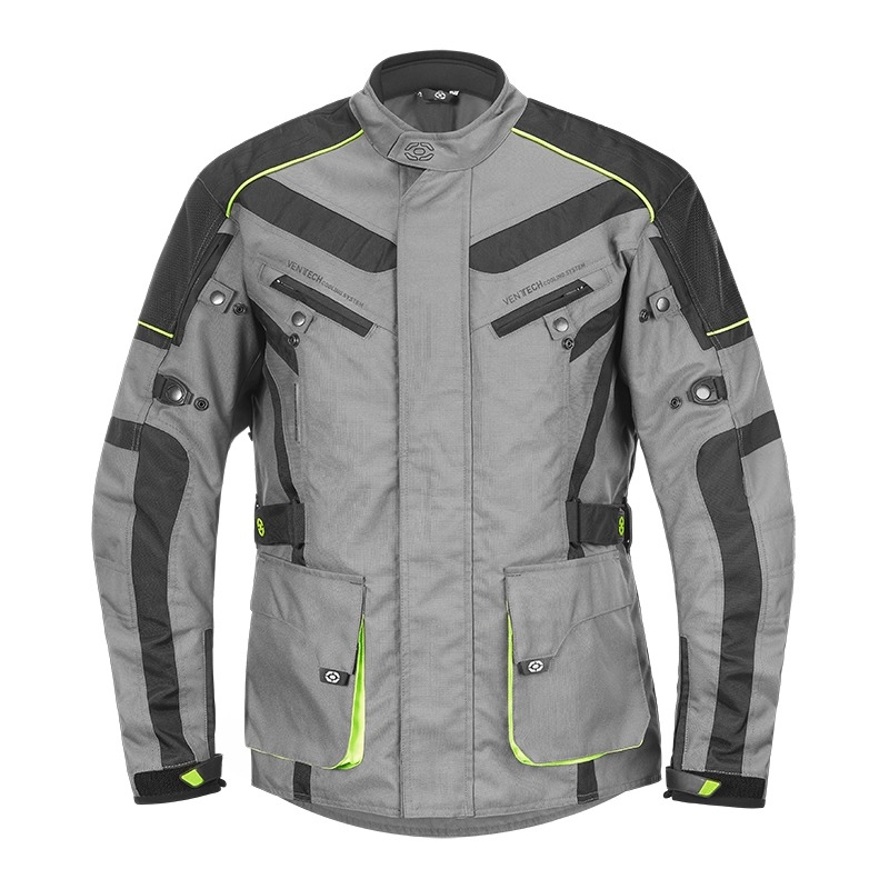 Motoristična jakna 4SQUARE Discovery sivo-fluo rumena