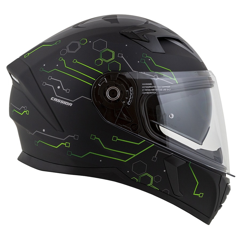 Cassida 3.0 Hack Integral Motoristična čelada zeleno-črna mat