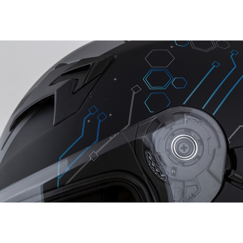 Cassida 3.0 Integrirana motoristična čelada Hack blue-black matte