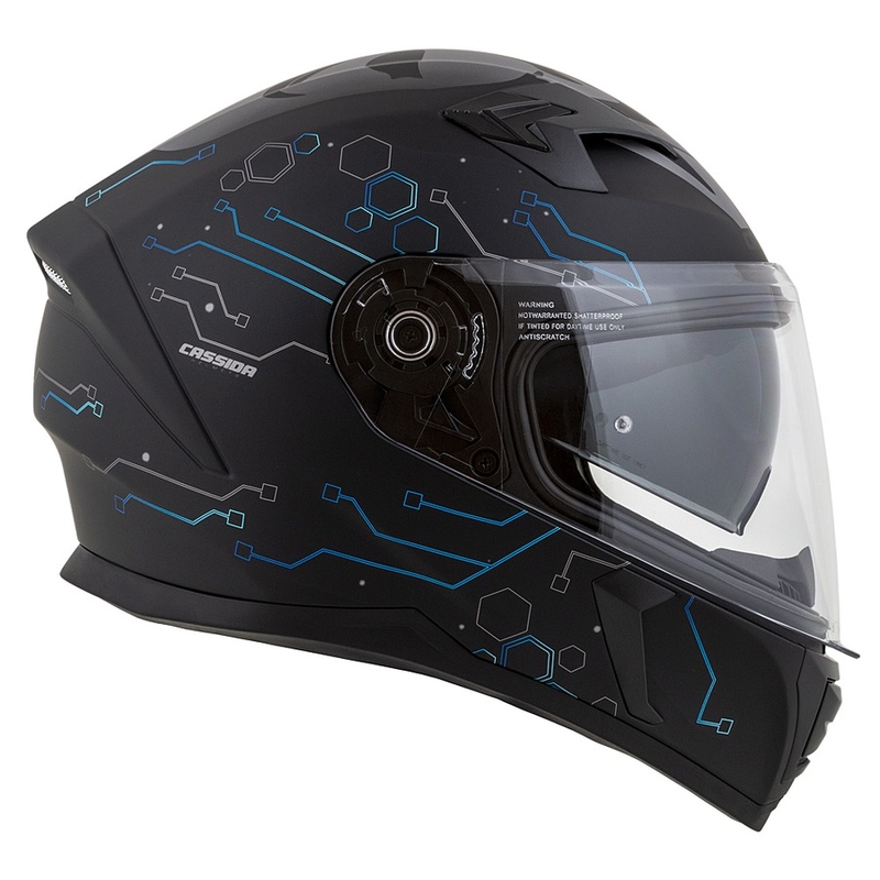 Cassida 3.0 Integrirana motoristična čelada Hack blue-black matte
