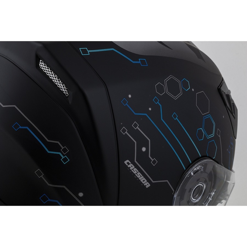 Cassida 3.0 Integrirana motoristična čelada Hack blue-black matte