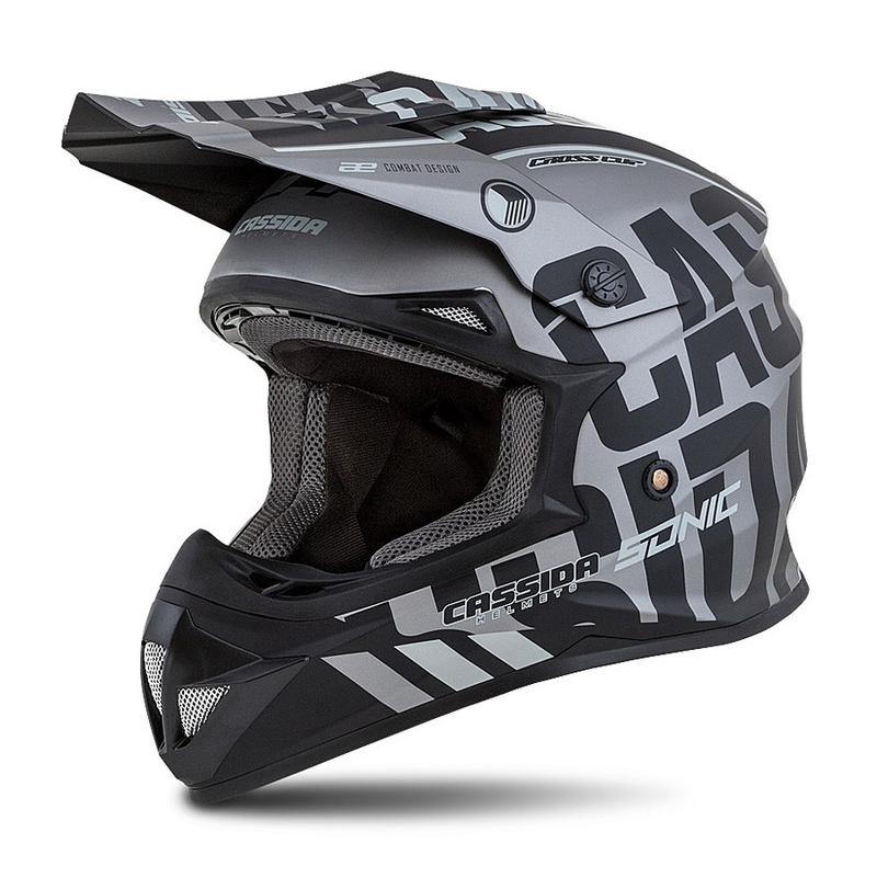 Motokros čelada Cassida Cross Cup Sonic black-grey mat razprodaja