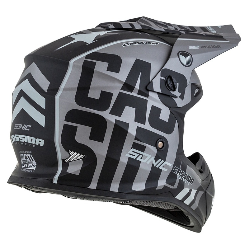 Motokros čelada Cassida Cross Cup Sonic black-grey mat razprodaja