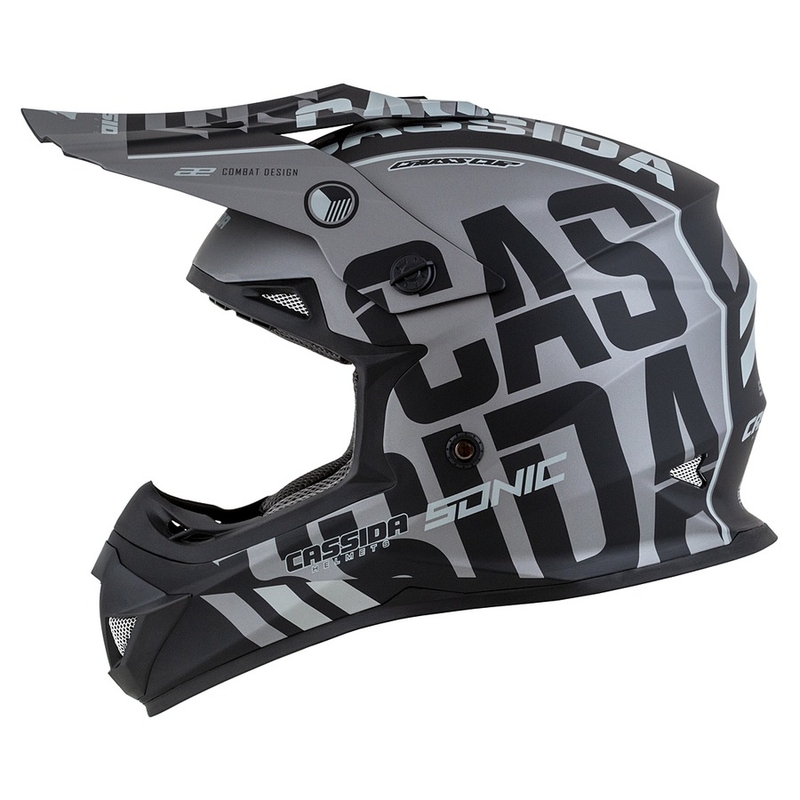 Motokros čelada Cassida Cross Cup Sonic black-grey mat razprodaja
