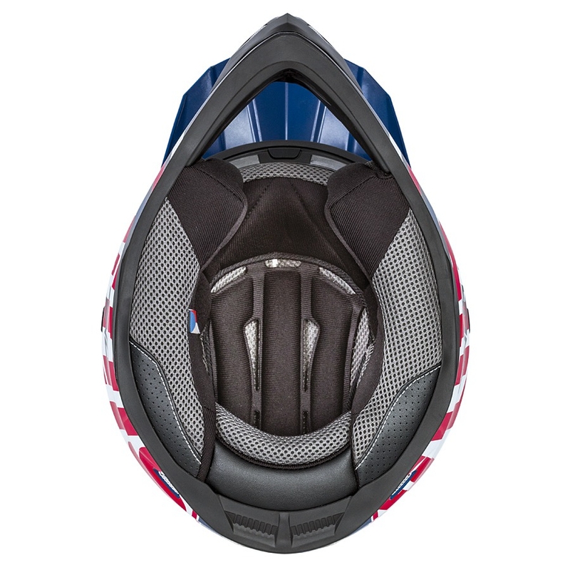 Motokros čelada Cassida Cross Cup Sonic rdeče-modro-bela