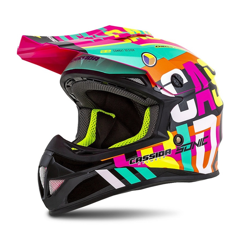 Otroška motokros čelada Cassida Cross Cup Sonic Junior multicolor