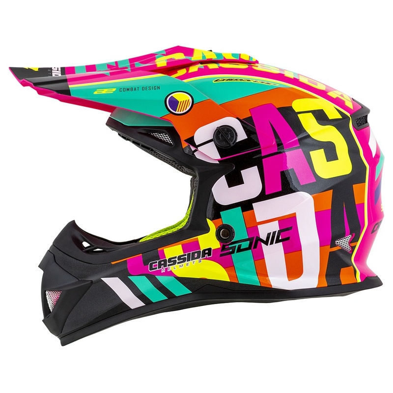 Otroška motokros čelada Cassida Cross Cup Sonic Junior multicolor