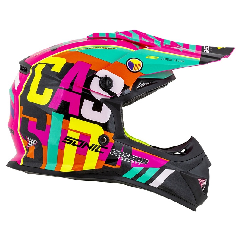 Otroška motokros čelada Cassida Cross Cup Sonic Junior multicolor