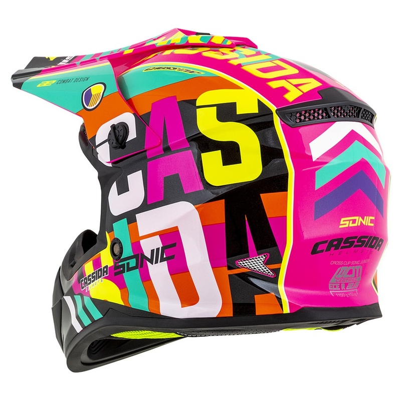 Otroška motokros čelada Cassida Cross Cup Sonic Junior multicolor