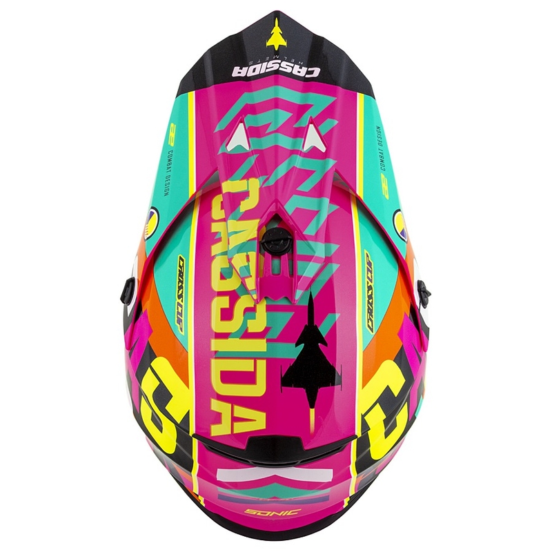 Otroška motokros čelada Cassida Cross Cup Sonic Junior multicolor