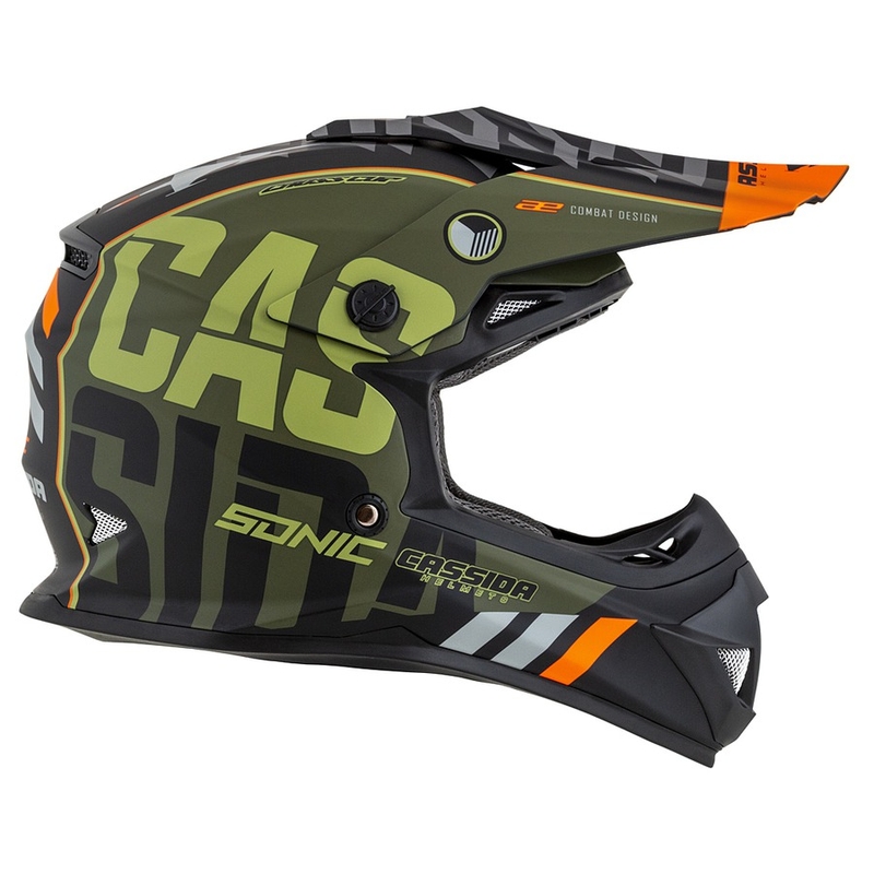 Otroška motokros čelada Cassida Cross Cup Sonic Junior oranžno-zelena mat razprodaja