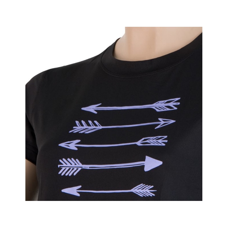 Ženska funkcionalna majica Sensor Merino Active PT Arrows black - kratek rokav razprodaja