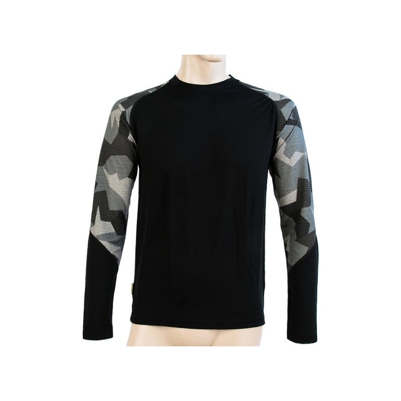 Moška termalna majica Sensor Merino Impress black-mask - dolgi rokav razprodaja