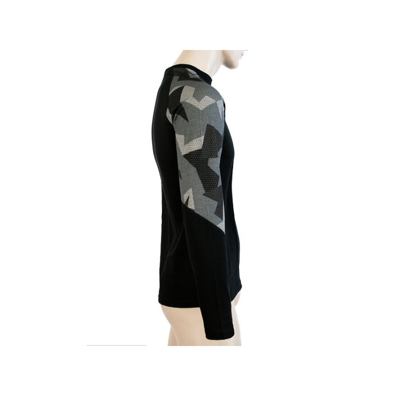 Moška termalna majica Sensor Merino Impress black-mask - dolgi rokav razprodaja