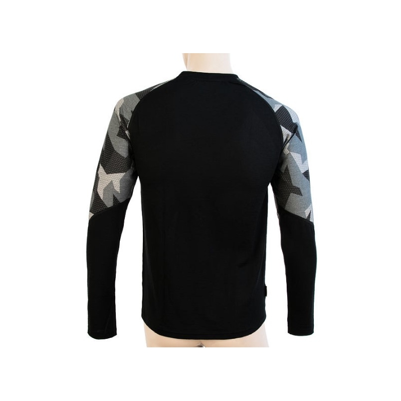 Moška termalna majica Sensor Merino Impress black-mask - dolgi rokav razprodaja