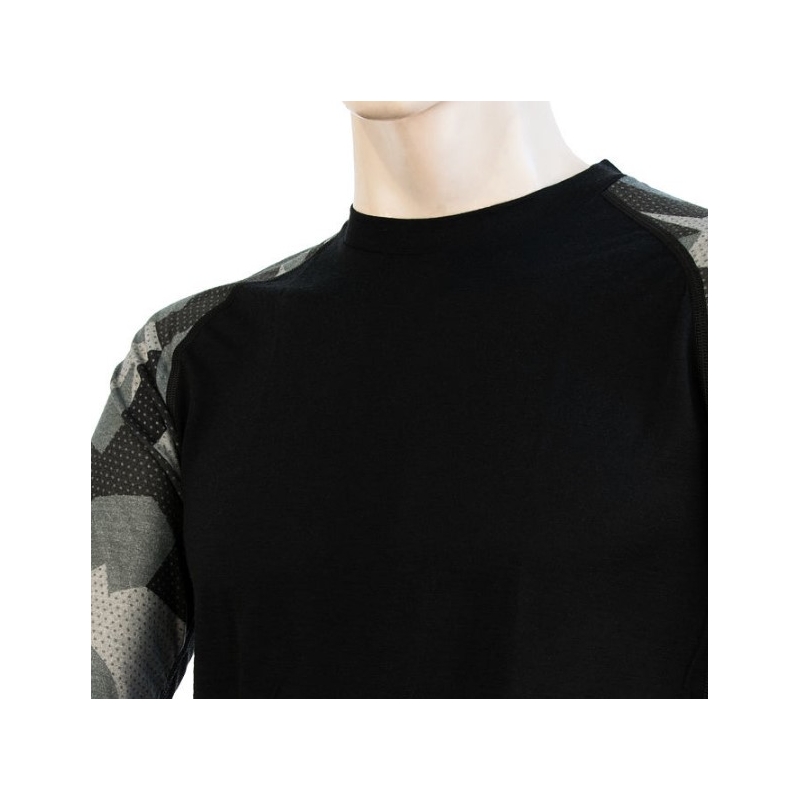 Moška termalna majica Sensor Merino Impress black-mask - dolgi rokav razprodaja