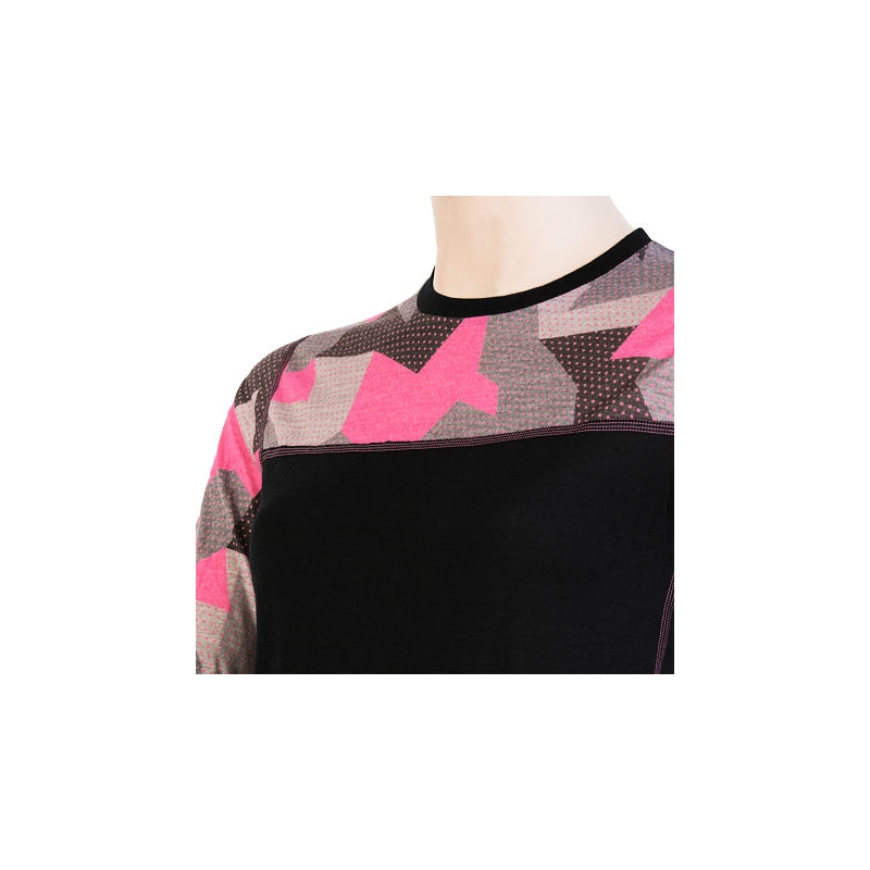 Ženska termalna majica Sensor Merino Impress black-mask - dolgi rokav razprodaja