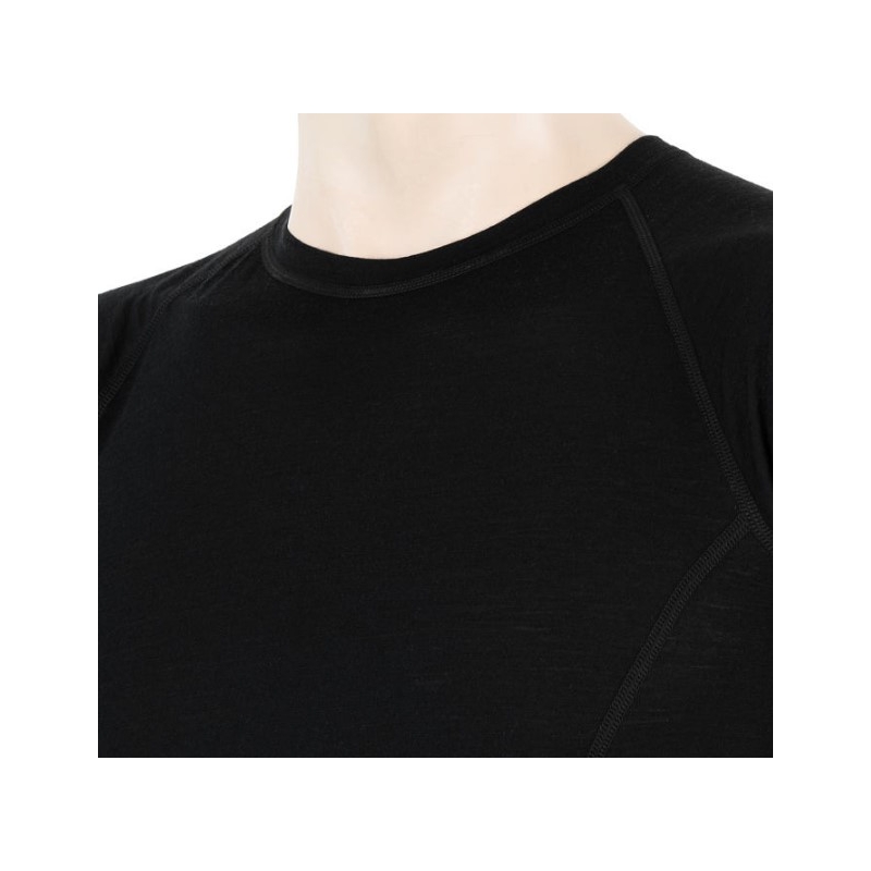 Moška funkcionalna majica Sensor Merino Air black - kratki rokavi razprodaja