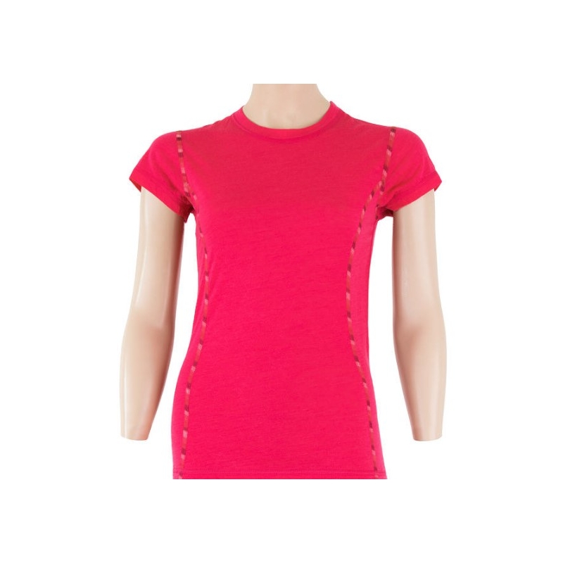 Ženska funkcionalna majica Sensor Merino Air pink - kratek rokav razprodaja