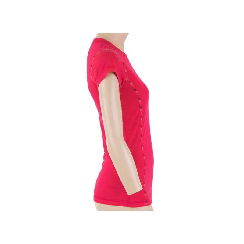 Ženska funkcionalna majica Sensor Merino Air pink - kratek rokav razprodaja