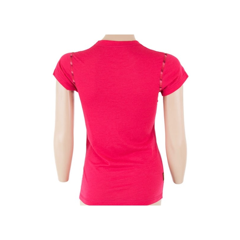 Ženska funkcionalna majica Sensor Merino Air pink - kratek rokav razprodaja