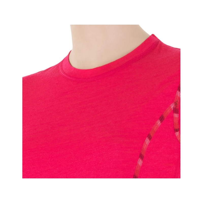 Ženska funkcionalna majica Sensor Merino Air pink - kratek rokav razprodaja