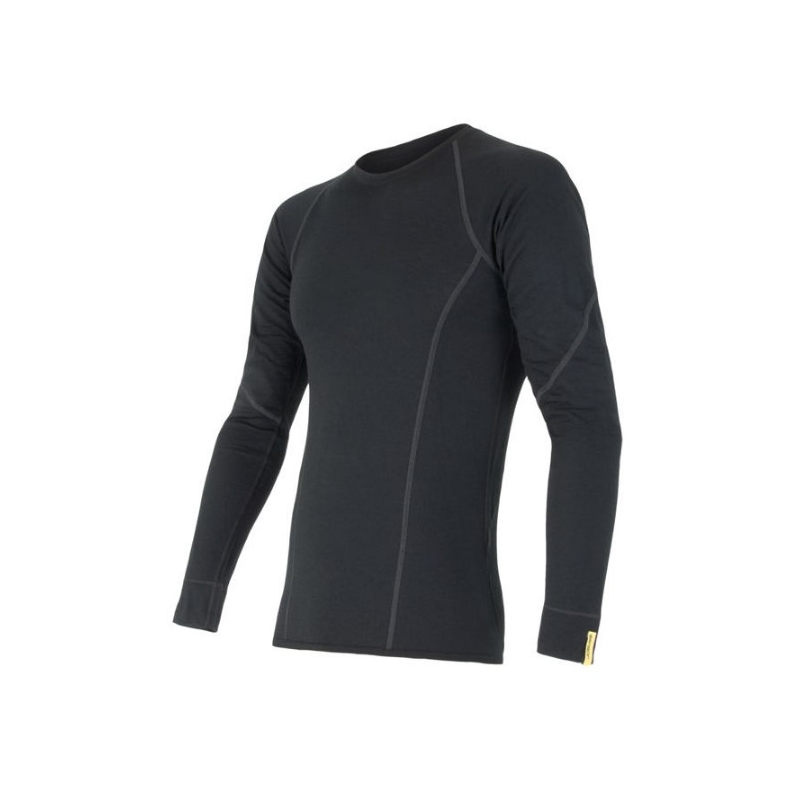 Moška funkcionalna majica Sensor Merino Active črna - dolgi rokavi razprodaja