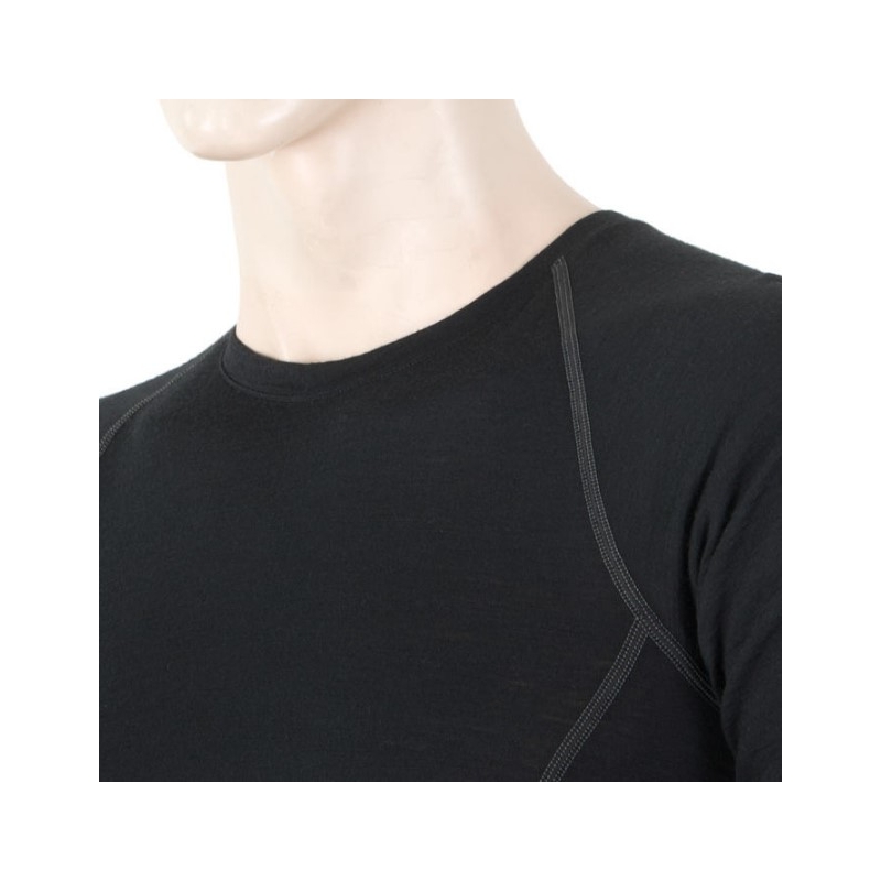 Moška funkcionalna majica Sensor Merino Active črna - dolgi rokavi razprodaja