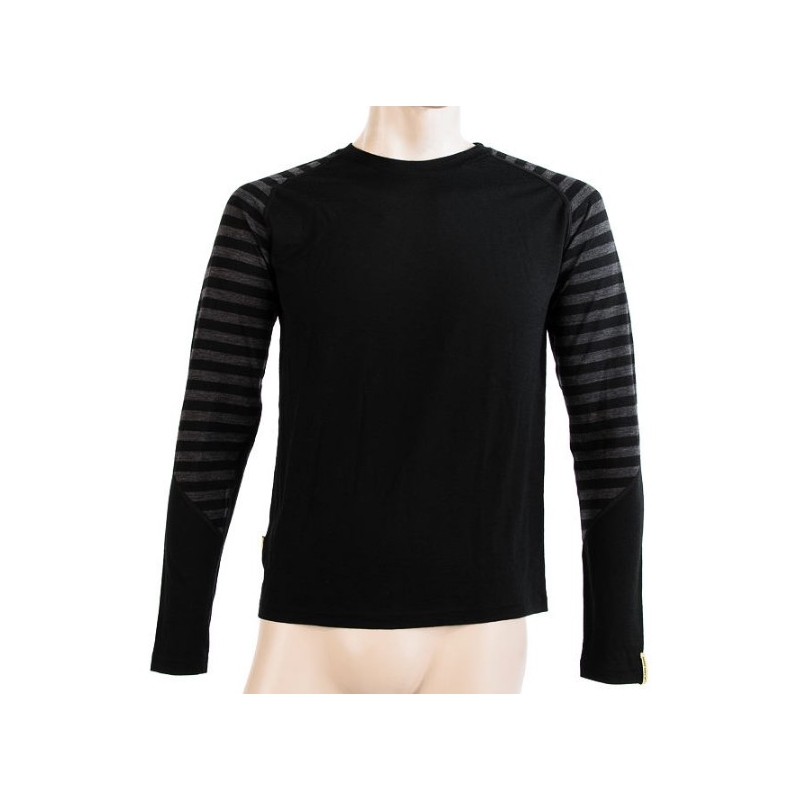 Moška funkcionalna majica Sensor Merino Active black-grey - dolgi rokavi razprodaja