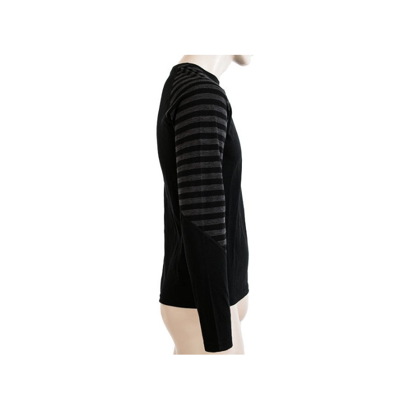 Moška funkcionalna majica Sensor Merino Active black-grey - dolgi rokavi razprodaja