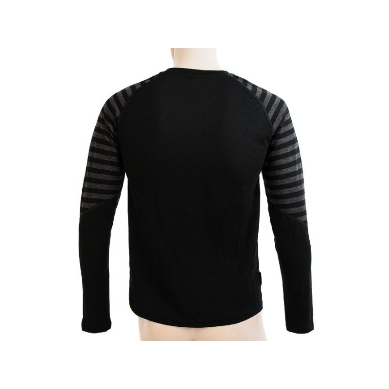 Moška funkcionalna majica Sensor Merino Active black-grey - dolgi rokavi razprodaja