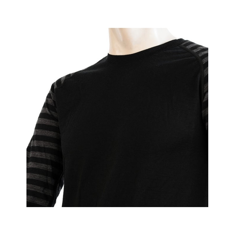 Moška funkcionalna majica Sensor Merino Active black-grey - dolgi rokavi razprodaja