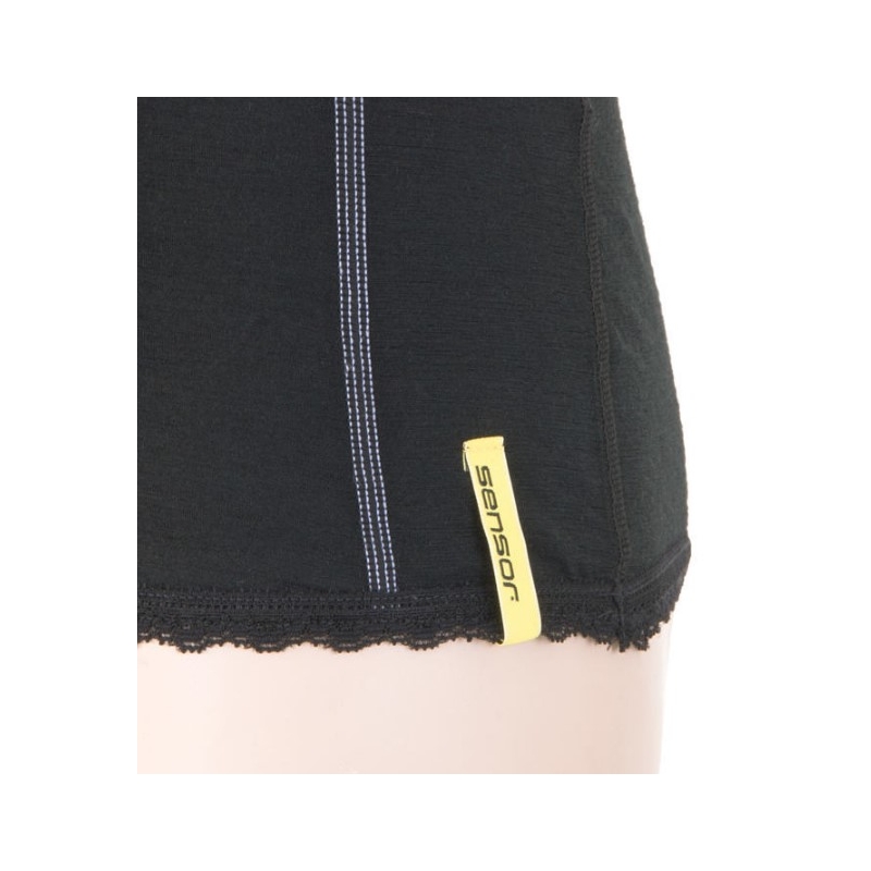 Ženska funkcionalna majica Sensor Merino Active black - kratek rokav razprodaja
