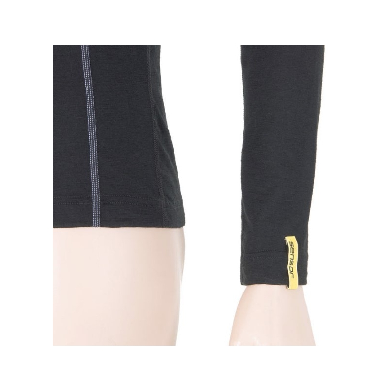 Ženska funkcionalna majica Sensor Merino Active black - dolgi rokavi razprodaja