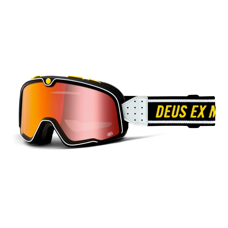 100% BARSTOW Deus črno-bela očala (rdeča zrcalna stekla)