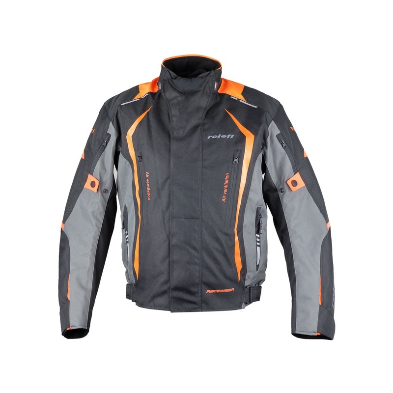 Motoristična jakna Roleff Olpe black-grey-orange
