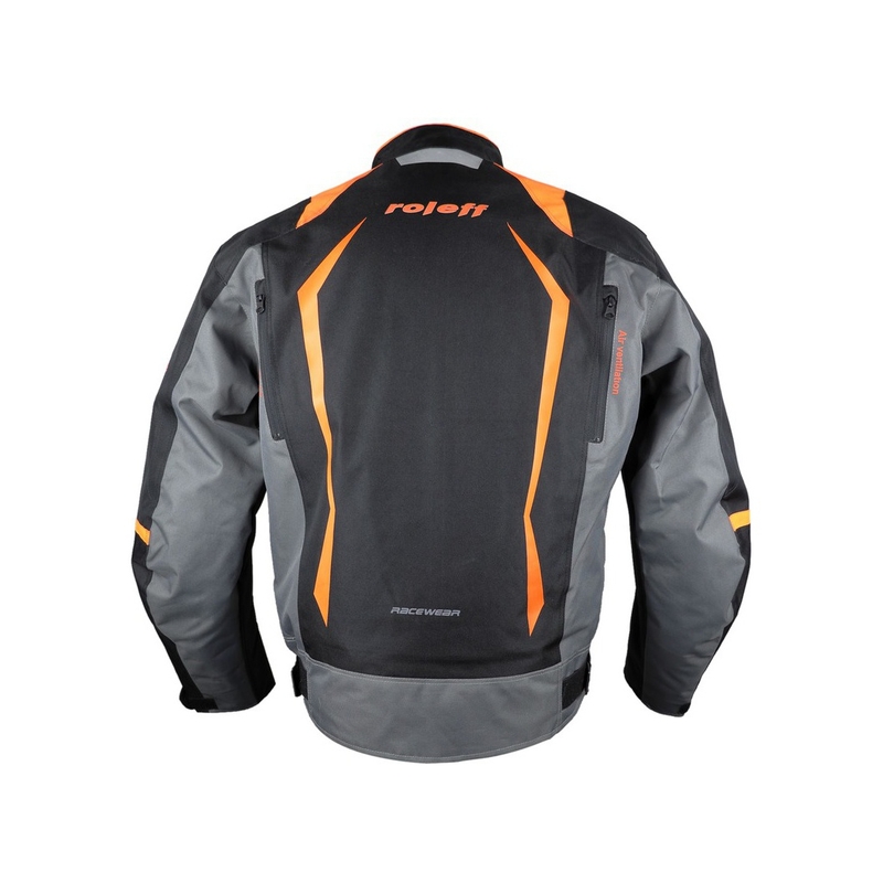 Motoristična jakna Roleff Olpe black-grey-orange