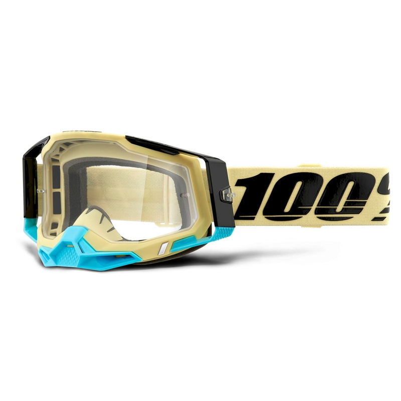 Motokros očala 100% RACECRAFT 2 rumena (prozoren pleksi)