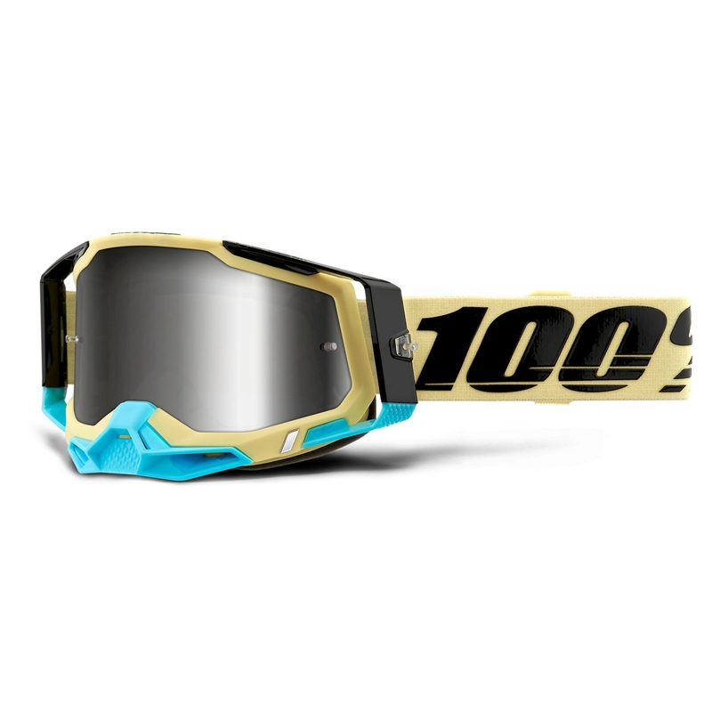 Motokros očala 100% RACECRAFT 2 rumena (srebrna zrcalna pleksi stekla)