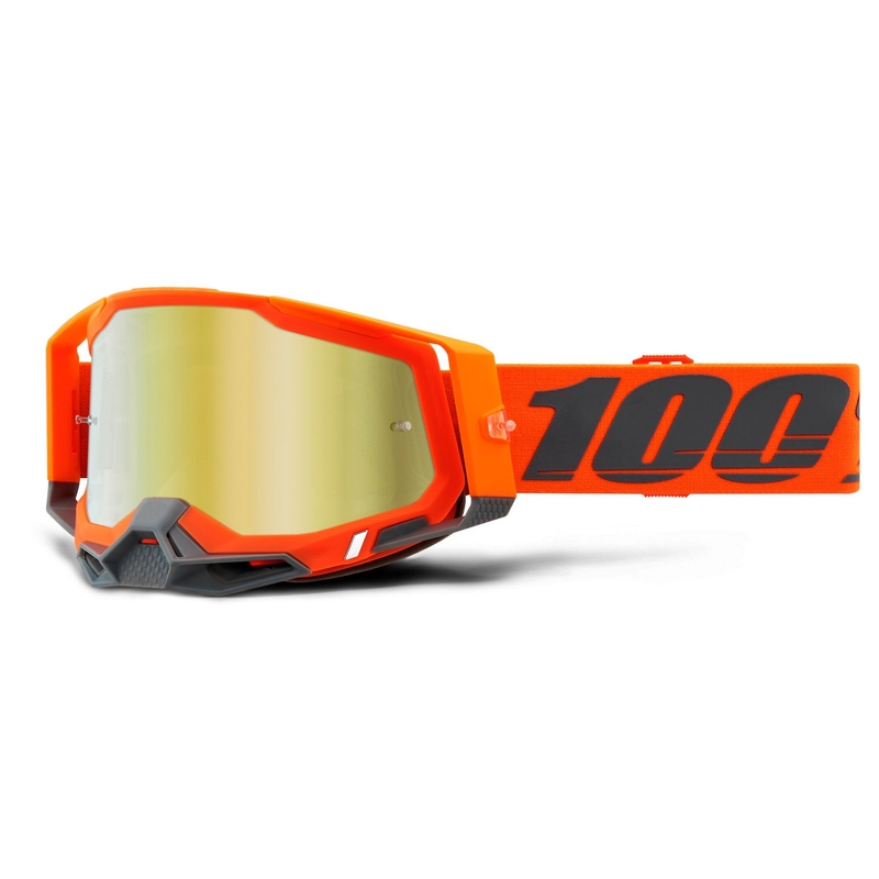 Motokros očala 100% RACECRAFT 2 oranžna (zlati zrcalni pleksi)